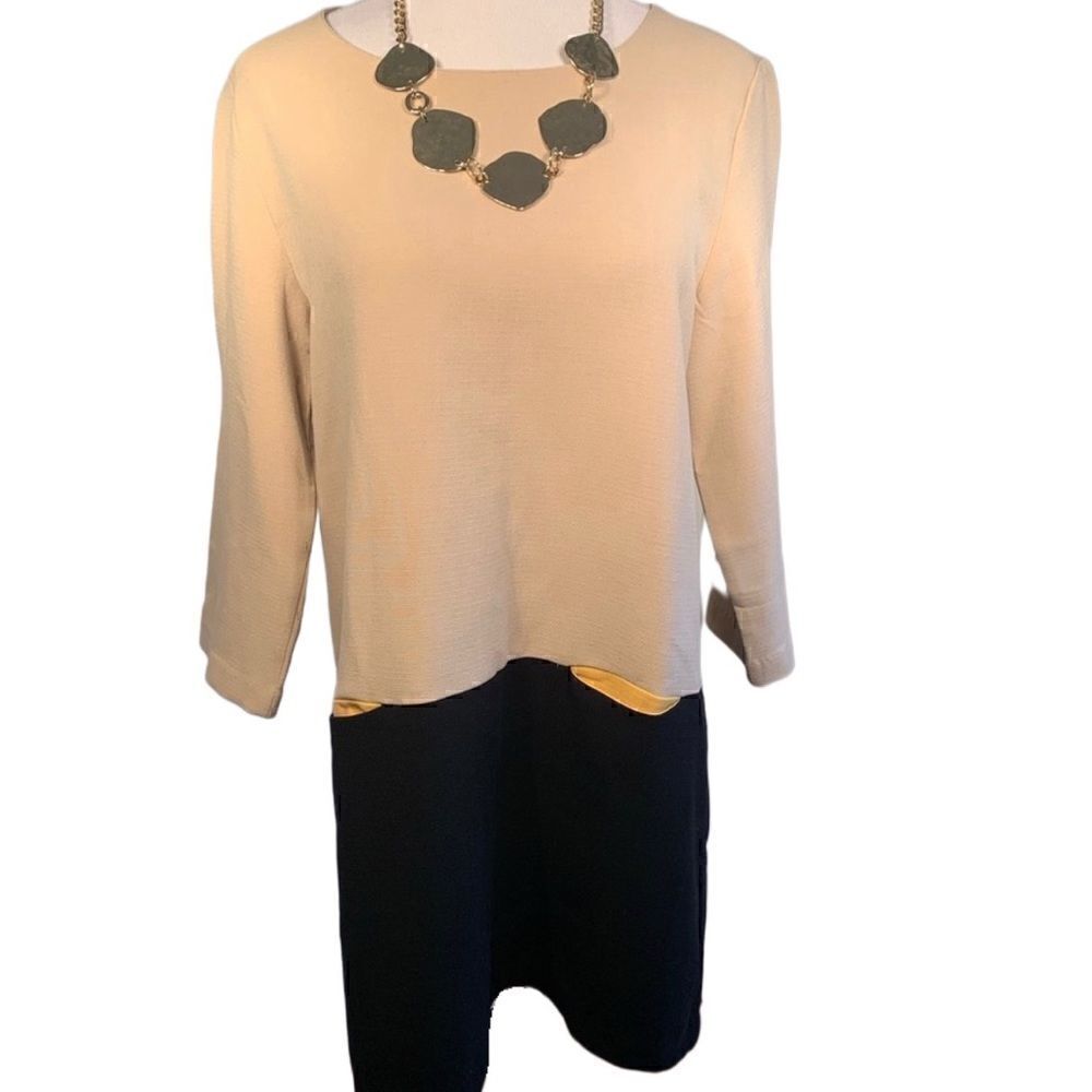 NEW! Riva Club Color Block Shift Dress Sz L